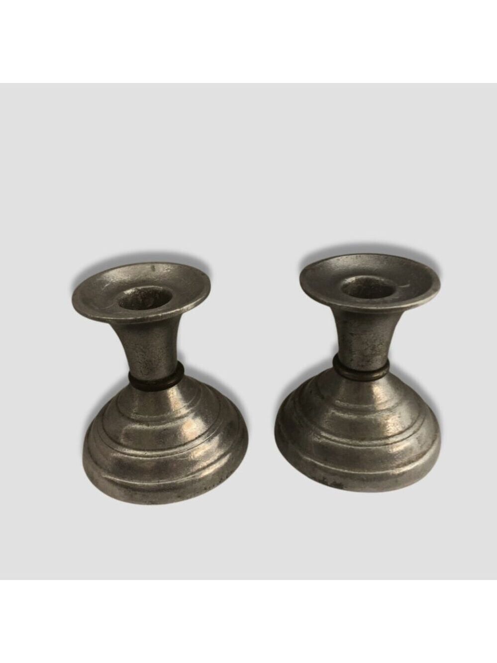 Vintage Haugrud Norway Pewter Candle Holders Set of Two